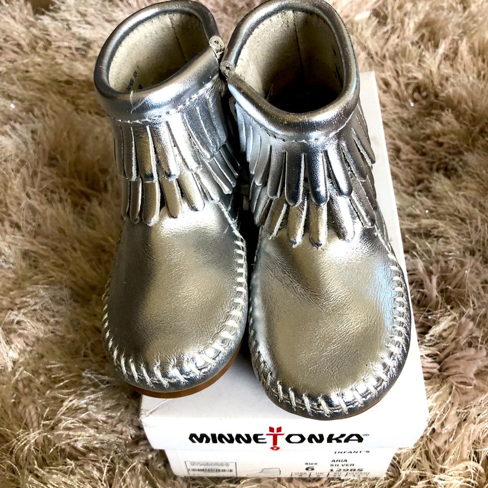 Cute silver ankle boots